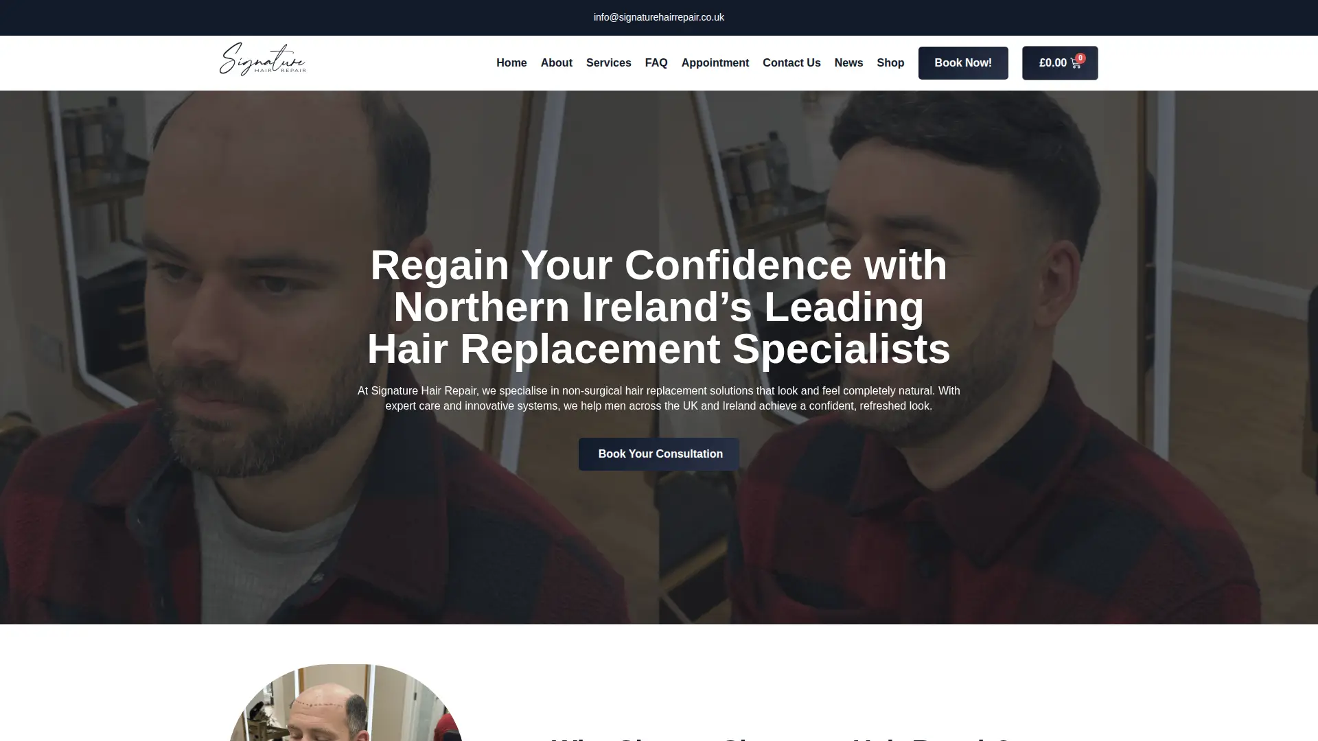 Signature Hair Repair Ltd Website Home Page
